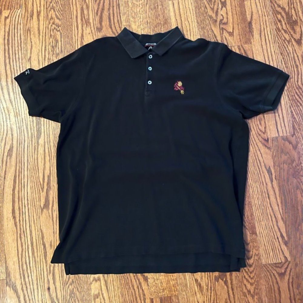 Arizona State Sun Devils Black Golf Polo - Mens Large - Cotton